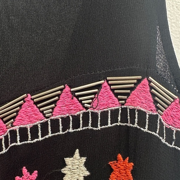 Anthropologie Black Maxi Dress with Pink and Silver Patterns - Picture 12 of 15